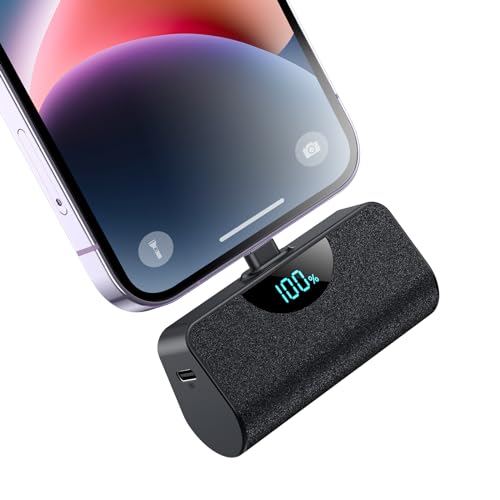 Mini Portable Charger Power Bank for iPhone, 5200mAh External Battery Charging Bank, 20W PD Fast Charging Battery Pack Portable Phone Charger for iPhone 14/13/12/11/XR/X/8/7/6/SE