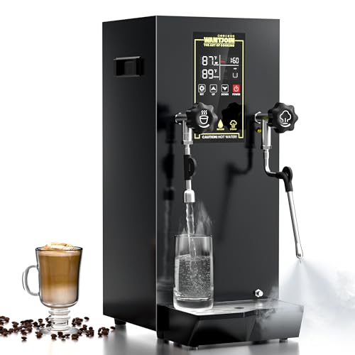 WantJoin Commercial Milk Frother & Beverage Heater - 1800W Multi-functional Milk Steamer Machine with LED Display Panel for Latte, Cappuccino, Coffee, Milk Tea Foam, Hot Water Dispenser - Hotel & Home