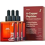 Bloom Clinically Proven Copper GHK-CU Peptide Hair Serum for Hair Growth - Non-Greasy & Lightweight Advanced Multi Copper Peptides for Thinning Hair - Made in USA - 3-Pack for 3 Months Supply