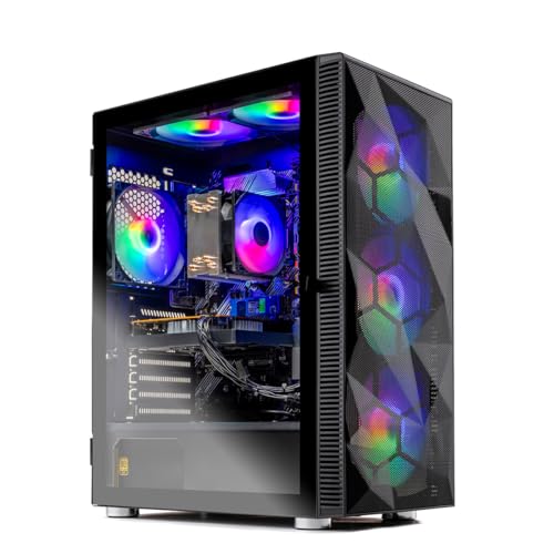 Skytech Gaming Storm Desktop PC, Ryzen 5 5500 3.6 GHz (4.2GHz), AMD RX 9060XT 8GB, 1TB NVMe SSD, 16GB DDR4 RAM 3200, 650W Gold PSU, Wi-Fi, Win 11