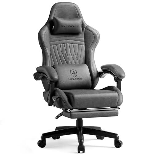 GTPLAYER Gaming Chair with Speakers, Video Game Chairs with Footrest, PC Game Chairs for Adults - Padded High Back Ergonomic Reclining Silla, Linkage Armrest, Ace Pro