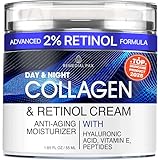 Collagen Face Cream with Retinol & Hyaluronic Acid - Anti Aging Moisturizer for Women & Men, Firming Day & Night Cream for Wrinkles, Hydrating Facial Lotion for All Skin Types