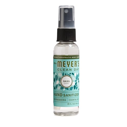 Mrs. MEYER'S CLEAN DAY Antibacterial Hand Sanitizer Spray, Travel Size, Removes 99.9% of Bacteria