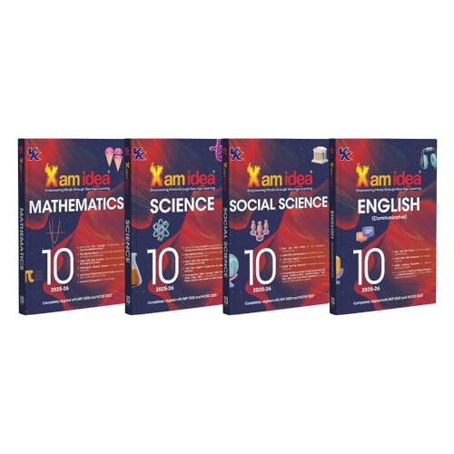 Xam idea Class 10 Bundle Set of 4 (Maths, Science, Social & English Comm.) |2025-26 Latest CBSE Syllabus | Mind Maps Grammar, Literature & Digital Learning Resources | Comprehensive Coverage