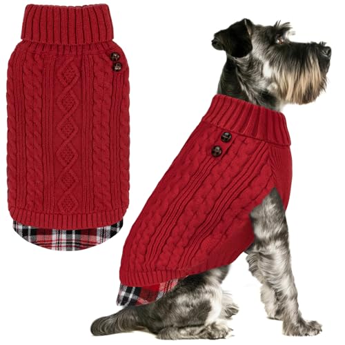 KYEESE Dog Sweater Soft Pullover Dog Clothes with Pet Coat for Fall Winter Cold Weather