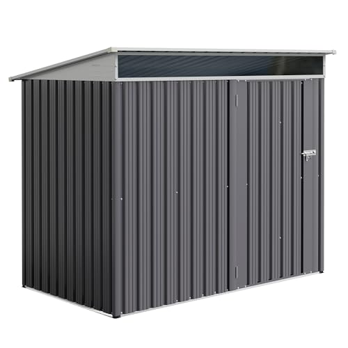 JY QAQA 5x3 6x4 FT Metal Outdoor Garden Storage Shed
