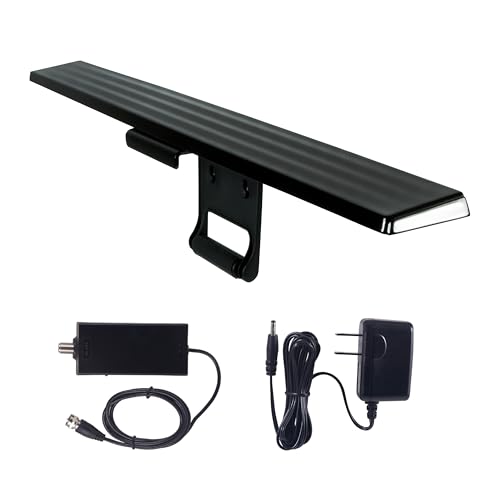 GE Modern Loop Rabbit Ears Indoor TV Antenna, Coaxial Cable, Black, 33675