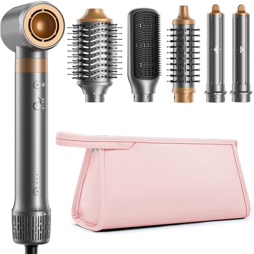 HITTIONA Hot Air Styler & Hair Styler- High-Speed Hair Dryer Brush, Fast Drying Blow Dryer Brush No Heat Damage Multi-Styler Auto Wrap Curlers for Volumizing Curl Straighten Frizz-Free