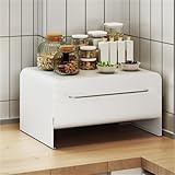 Dual-Tier Countertop Cabinet Modern Pull-Out Metal Storage Rack for Kitchen Pantry & Corners Cup Appliance Organizer Long-Lasting(White,CH)