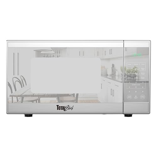 Total Chef 1.3 Cu Ft Microwave Oven – Compact Countertop Kitchen Appliance, Small Stainless Steel Microwave with Digital Touch, Pre-Set Functions, 12.8” Turntable, 1100 Watt