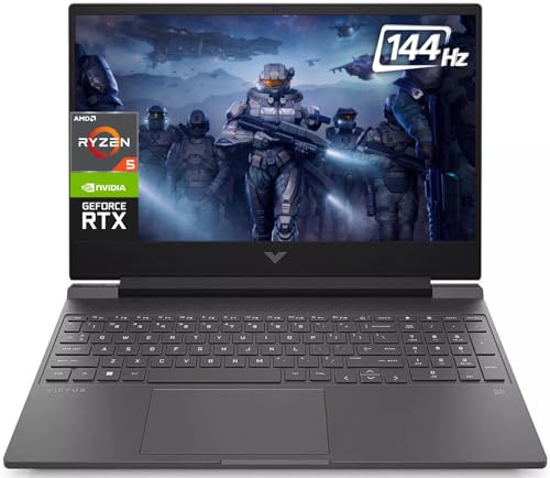 HP Victus 15.6" FHD 144Hz Gaming Laptop, Ryzen 5-8645HS (6 Cores, Up to 5.0GHz), 64GB DDR5 RAM, 1TB SSD, NVIDIA GeForce RTX 4050 6GB, Wi-Fi 6, BT 5.3, USB-C, HDMI 2.1, Backlit KB, SD Reader, Win 11