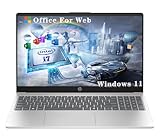 HP 15.6" Laptop, 15.6" FHD IPS Screen Notebook, Intel 12th Core i7-1255U, Office 365 for The Web, Numeric Keypad, Webcam, HDMI, Wi-Fi, Windows 11 Home, Natural Silver (32GB RAM | 2TB SSD)