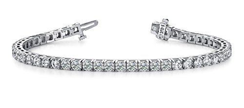 Houston Diamond District 2 to 20 Carat LAB GROWN Diamond Tennis Bracelet Classic 4 Prong Ultra Premium Collection (D-E Color, VS1-VS2 Clarity) Platinum 7.5 Inches 6 Carat