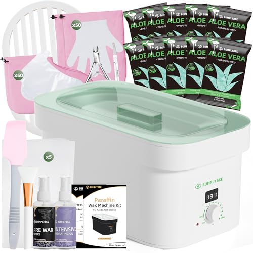 BUMPLYBEE 7000ml Paraffin Wax Machine for Hand and Feet-White Hand Wax Paraffin Machine for Hands with 10pcs Aloe Vera Paraffin Bath Refills,Ideal Gifts for Women