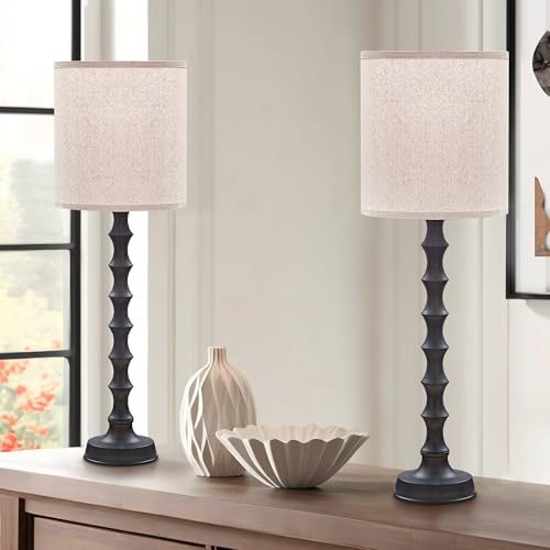 EUO 30.5" Buffet Lamps Set of 2 for Living Room, Gold Lamps Set of 2 for Bedroom, Vintage Buffet Table Lamp Tall Skinny