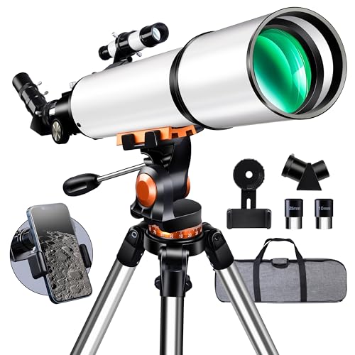 Telescope,Galaeyes 90mm Aperture 600mm FL, Telescope for Adults High Powered,Metal AZ & Stainless Steel Tripod, with Phone Adapter and Bag,Aperture 90mm