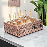Traditional Handcrafted Copper Sand Coffee Maker Machine – With 8-Pots – 2000 Watt, 110 Volt – Authentic Turkish Coffee Experience rich in foam