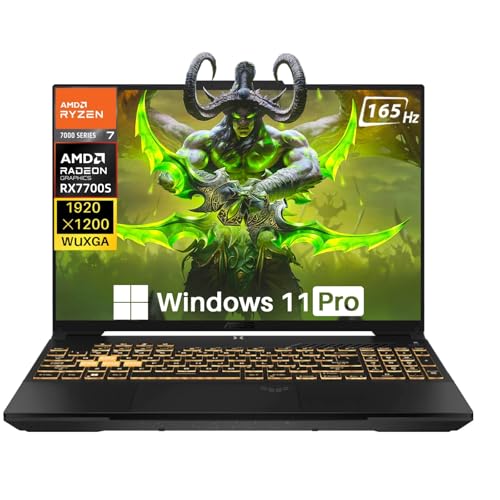 ASUS TUF A16 Gaming Laptop, Radeon RX 7700S 8 GB(Beats RTX 4060), AMD Ryzen 7 7735HS(Up to 4.75 GHz, Beats i7-13620H), 16" FHD 165 Hz, Wi-Fi 6, Windows 11 Pro