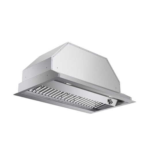 JOCO 30 Inch Range Hood Insert, 900 CFM Stainless Steel Built-In Kitchen Vent Hood, Convertible for Ducted or Ductless Installation, 4-Speed Knob Control, Model B02-30K