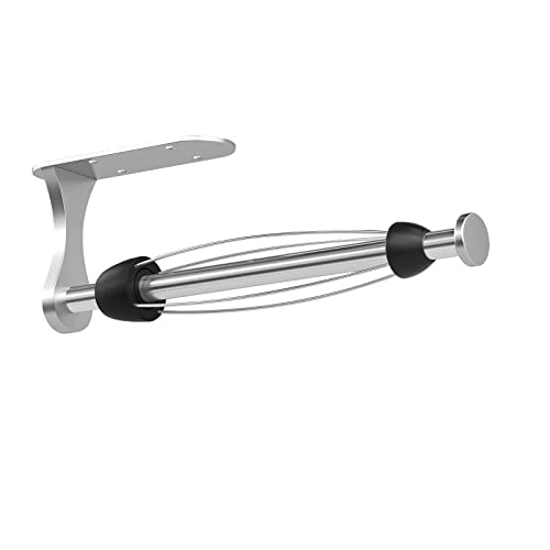 Paper Towel Holder Under Cabinet, One-Handed Tear, Wall Mount, Adhesive, Paper Roll Holder with Ratchet Mechanism for Kitchen Bathroom Farmhouse Essentials Decor Accessories