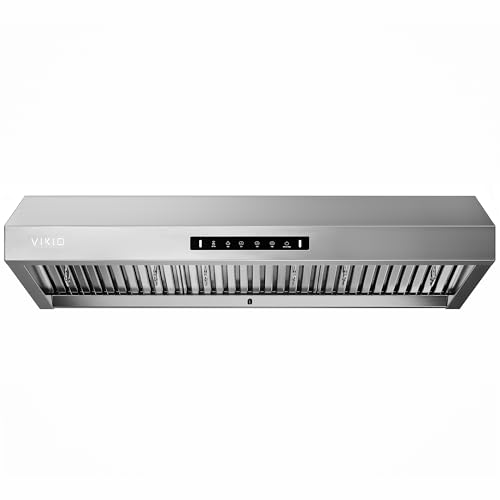 VIKIO HOME 42 inch Range Hood,900 CFM Powerful Vent Hood,Under Cabinet Range Hood with 1.5 Sones Quiet, Gesture Control+Delay Shutdown,Stainless Steel Hood Vents for Kitchen,Dishwasher-Safe Filters
