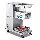 Commercial Meat Cutter Machine, 1200LB/H Electric Cutting Machine 750W Commercial Meat Slicer 3mm Blade Restaurant Food Slicer Stainless Steel For Kitchen Restaurant Supermarket