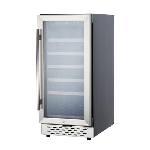 28 Bottle Wine Refrigerator Freestanding - Digital Temperature Control 41-65°F for Red, White, Champagne - Built-In Single Zone Cooler with Glass Door, Perfect for Home Bar, Kitchen, Office