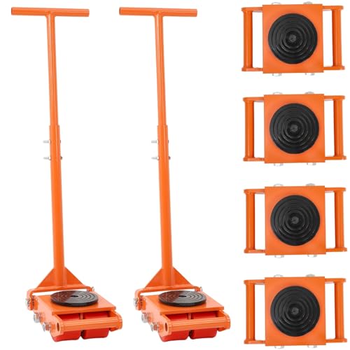 Garvee Machinery Mover Industrial Heavy Duty Skate Dolly with 4 Wheels & 360° Rotation Non-Slip Tray for Containers, Heavy Tools, Jobsite Box for Domestic and Industrial