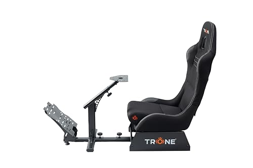TRONE RS1 Aero Black Racing Simulator Gaming Chair with Seat & Cockpit | Compatible with Logitech G923, G29, G920 | Xbox One, PS4, PS5, PC | Foldable & Adjustable Frame (RS1-Aero-Black)