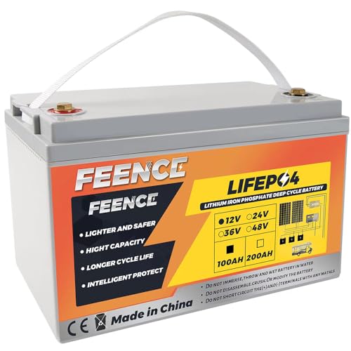 12V LiFePO4 Lithium Battery,10 Years Lifetime 15000+ Cycles, Perfect for RV Solar Energy Storage Marine Trolling Motor