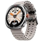 Fire-Boltt Axiom Smart Watch 1.4" AMOLED Display, Health Fitness Monitor, Always On Screen, Wireless Charging, Rotating Crown, Bluetooth Calling, Metal Case Watch for Men and Women - Silver White