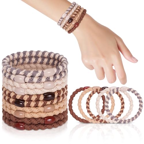 FORENEE Hair Ties No Damage - 10PCS Ponytail Holders - Elastic Hair Ties for Thick Hair - Braided Hair Bands for Women Girls's Hair