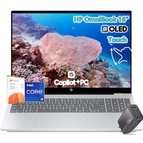 HP OmniBook 7 Touchscreen Laptop -Intel Core 9 270H Beat i7-13650HX -16" 2K OLED 120Hz -Windows 11 -Backlit Keyboard-Video Editing Business Computadora Portátil PC Copilot (64GB RAM |1TB SSD)
