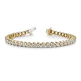 30 Carat 14K Yellow Gold Round Shape Classic LAB GROWN Diamond Tennis Bracelet 3 Prong Luxury Collection (D-E Color, VS1-VS2 Clarity) Size: 8 Inches