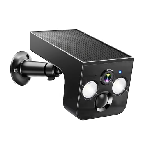 PM POPMAKE Solar Security Cameras Wireless Outdoor 2K Battery Powered Solar Camera Outdoor Wireless