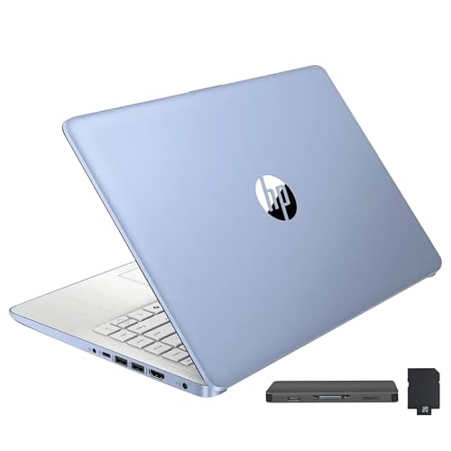 HP Stream 14" HD BrightView Laptop, Intel Celeron N150, 16GB RAM, 288GB Storage (128GB UFS + 160GB Docking Station Set), Intel UHD Graphics, 720p Webcam, Wi-Fi, 1 Year Office 365, Win 11 S, Blue