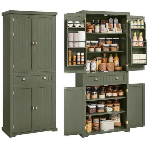 VASAGLE LIRY Collection - Pantry Cabinet, 70.3-Inch Tall Farmhouse Kitchen Storage Cabinet with Barn Doors