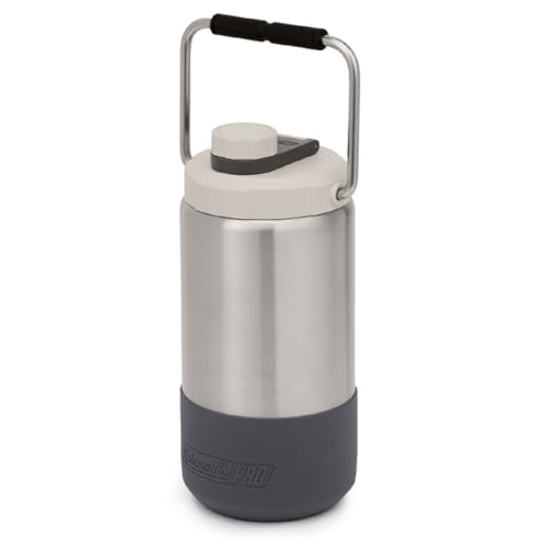 Coleman Pro Heavy-Duty Insulated Gallon Water Jug, Leakproof Portable Jug for Rugged Use, Durable Steel Water Bottle