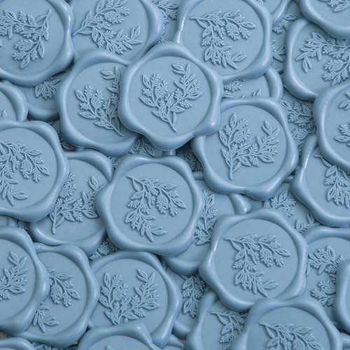UNIQOOO Wax Seal Stickers - Eucalyptus Wedding Invitation Envelope Seal Stickers, Self- Adhesive Stickers, Perfect for Invitation, Christmas, Gift Wrapping, Party