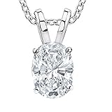 9 Carat 14K White Gold IGI Certified LAB-GROWN Radiant Cut 4 Prong Diamond Pendant Necklace + 16" 14K Gold Chain Value Collection [E-F Color, VS1-VS2 Clarity]