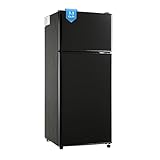 Borcolo 3.3 Cu. Ft. Mini Fridge with Freezer, Compact Refrigerator with Adjustable 7-Level Thermostat, Dorm Fridge for Kichen, RV, Office, Apartment, Black
