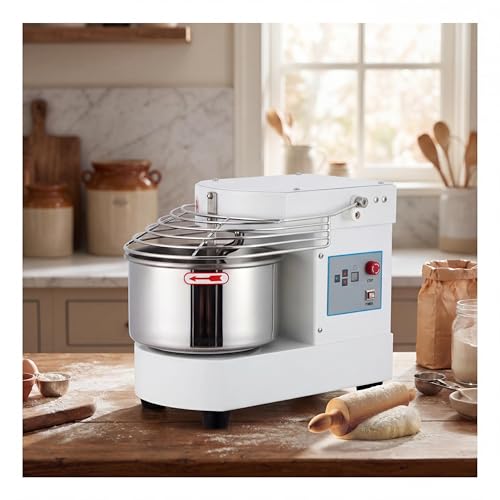 MilleLoom 10.5 Qt Commercial Stand Mixer with Touch Screen Control - 650W Dual Rotating Dough Kneading Machine, Timer & Safety Shield ，Stainless Steel Bowl for Bakery, Restaurant & Home Use ﻿