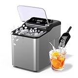 Typhur Nugget Ice Maker for Countertop, Pebble Ice Machine Producing 35 lbs/Day Soft Ice with 1.5 L Water Reservoir, Dual Ice Scoops Included, Ideal for Kitchen, RV, Home Bar, and Office