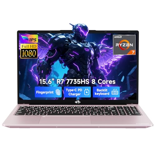 NIMO 15.6" IPS FHD-Gaming-Laptop, AMD Ryzen 7 7735HS 64GB DDR5 RAM 1TB SSD (Beats i7-12650H, 8C/16T, Up to 4.75GHz) Computer with Radeon 680M Graphics 100W Type-C Backlit Keyboard Fingerprint