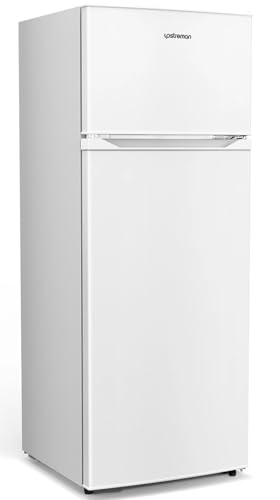 Upstreman 7.7 Cu Ft White Large Capacity Refrigerator with Freezer, Energy Efficient Compact Refrigerator, Adjustable Thermostat & Reversible Door for Apartment, Dorm, Office, Kitchen，White (BD-75)