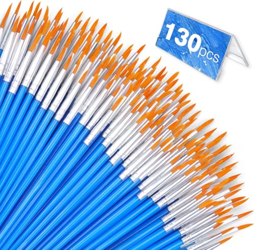Acrylic Paint Brush Set 110 Flat and Round