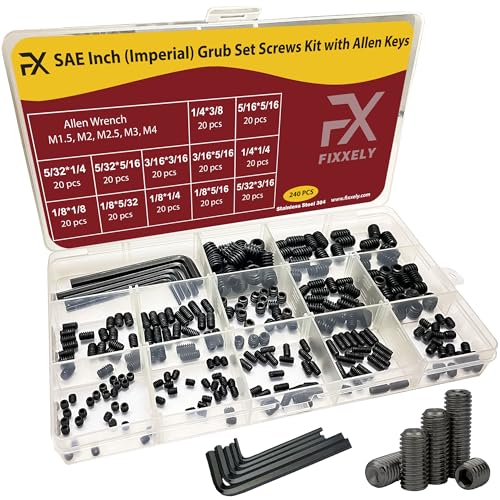 FIXXELY Set Screws Assortment Kit Parents of 60 & 240