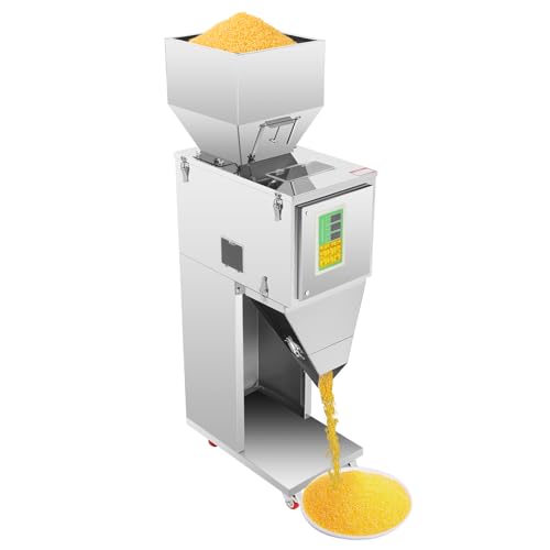 GSHIOIO Particle Filling Machin, 10~999g 110V Automatic Weighing Filling Machine Bottle Bag Packing Machine Particle Dispenser with Foot Pedal for Beans Seeds Grains Tea Candy Granular Packing