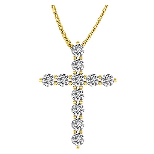 Houston Diamond District 1 to 10 Carat Cross Value Collection 14K Yellow Gold Natural 10 Carat