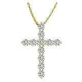 Houston Diamond District 1 to 10 Carat Cross Value Collection 14K Yellow Gold Natural 10 Carat